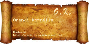 Orendi Kornélia névjegykártya